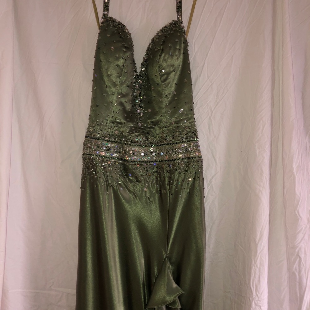Silk sequined ballgown formal dress (vintage)